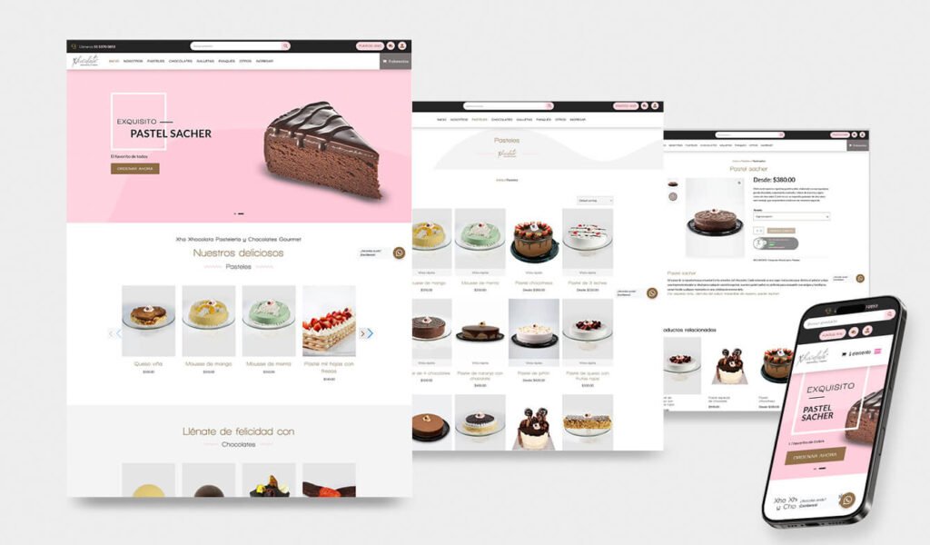 Tienda en línea Xho Xhocolata, chocolatería Boutique, Desarrollo eCommerce personalizado